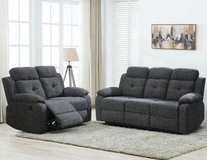 KuKuQb Breathable-Chenille-Reclining-loveseat, Double-Recliner-for-Living-Room, Reclining Sofa(Charcoal Gray)